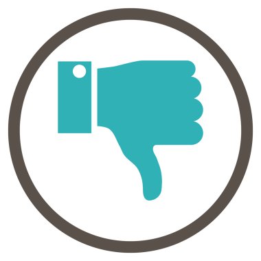 Başparmak Aşağı Düz Vektör Yuvarlak Simge