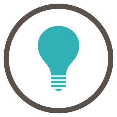 Ampul düz vektör yuvarlak simge