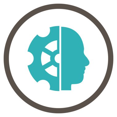 Akıl düz vektör yuvarlak simge