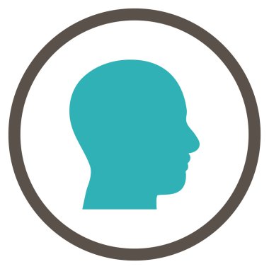 Kafa düz vektör yuvarlak simge profil