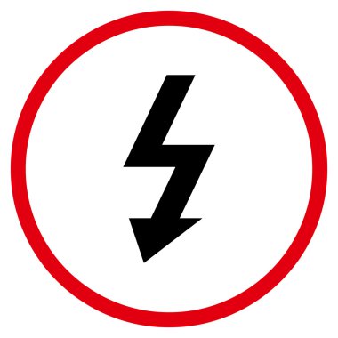 Yüksek Gerilim Düz Vektör Yuvarlak Simge