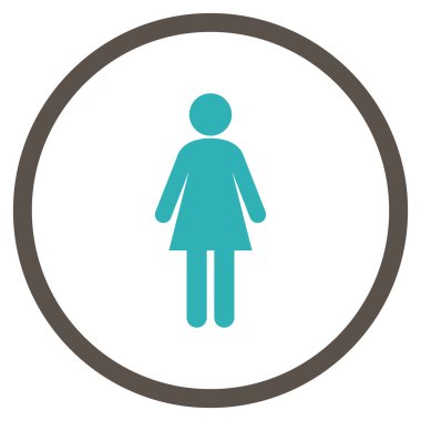 Lady Flat Vektör Yuvarlak Simge
