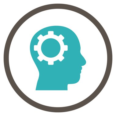 Akıl vites düz vektör yuvarlak simge