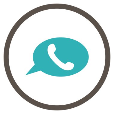 Telefon Mesajı Düz Vektör Yuvarlak Simge