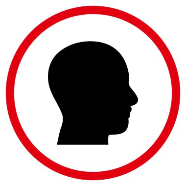 Kafa düz vektör yuvarlak simge profil