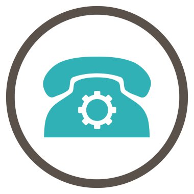 Telefon Kurulumu Düz Vektör Yuvarlak Simge