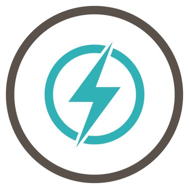 Elektrik düz vektör yuvarlak simge