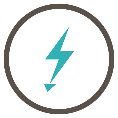 Elektrik Strike düz vektör yuvarlak simgesini