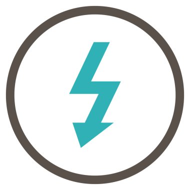 Yüksek Gerilim Düz Vektör Yuvarlak Simge