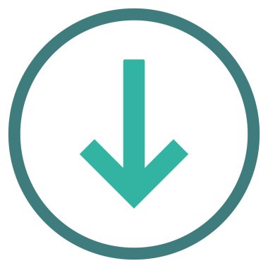 Aşağı Ok Düz Vektör Yuvarlak Simge