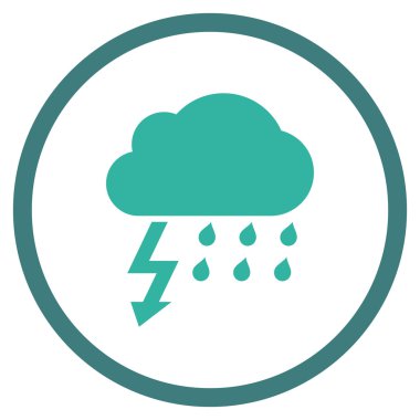 Fırtına düz vektör yuvarlak simge