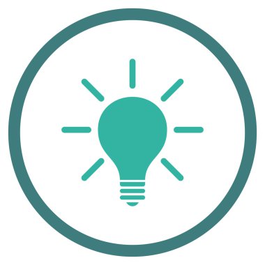 Ampul düz vektör yuvarlak simge