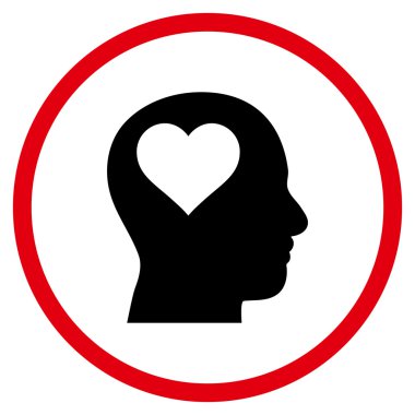 Lover Head Flat Vektör Yuvarlak Simge