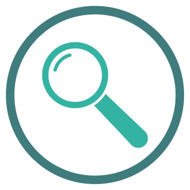 Büyüteç Düz Vektör Yuvarlak Simge