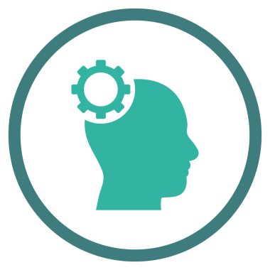 Akıl vites düz vektör yuvarlak simge