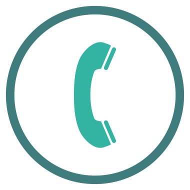 Telefon Alıcısı Düz Vektör Yuvarlak Simge
