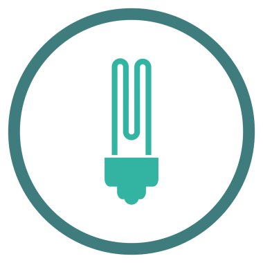 Floresan ampul düz vektör yuvarlak simge