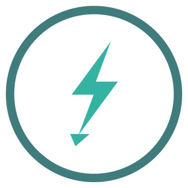 Elektrik Strike düz vektör yuvarlak simgesini