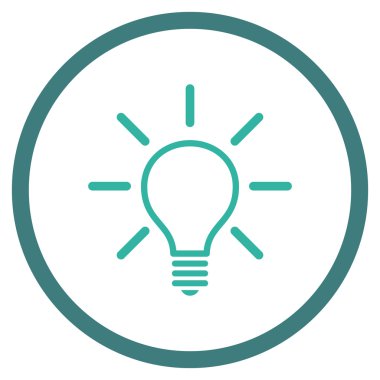 Ampul düz vektör yuvarlak simge