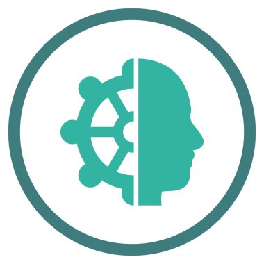 Akıl düz vektör yuvarlak simge