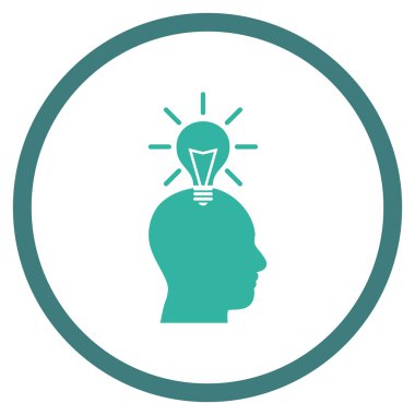 Genius Ampul Düz Vektör Yuvarlak Simge