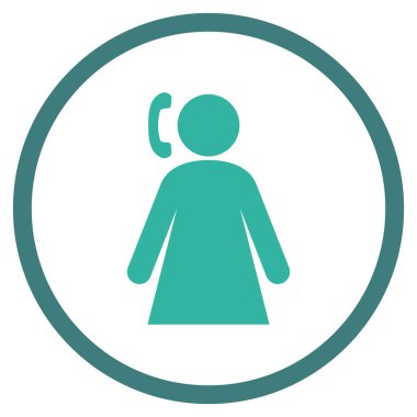 Çağrı Kız Düz Vektör Yuvarlak Simge