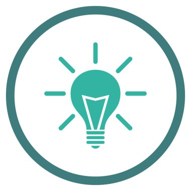 Elektrik Işık Düz Vektör Yuvarlak Simge