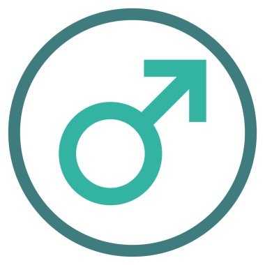 Boy Symbol Düz Vektör Yuvarlak Simge