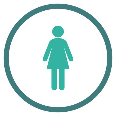 Lady Flat Vektör Yuvarlak Simge