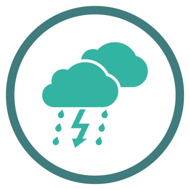 Fırtına düz vektör yuvarlak simge