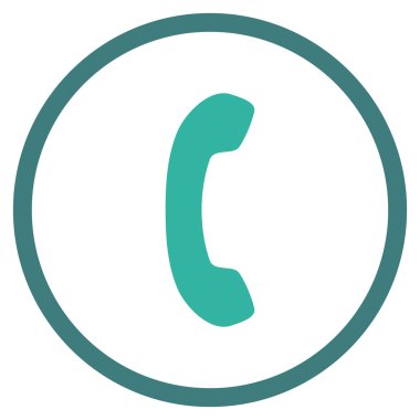 Telefon Alıcısı Düz Vektör Yuvarlak Simge