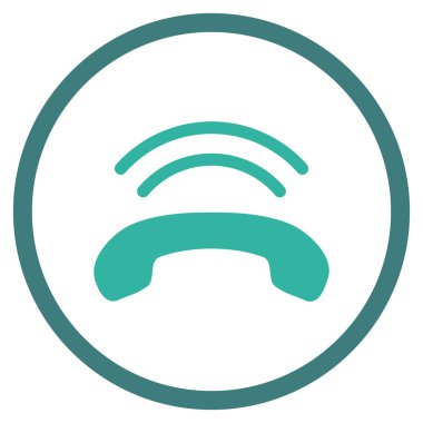 Telefon Zili Düz Vektör Yuvarlak Simge