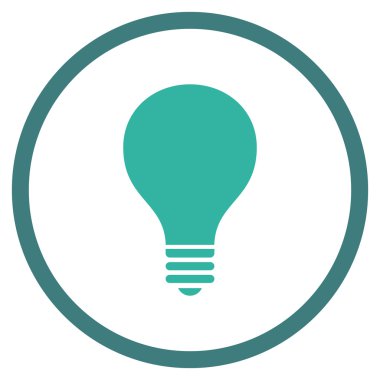 Ampul düz vektör yuvarlak simge