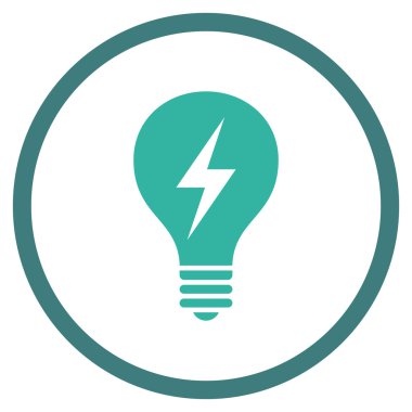 Elektrik AmpulÜ Düz Vektör Yuvarlak Simge