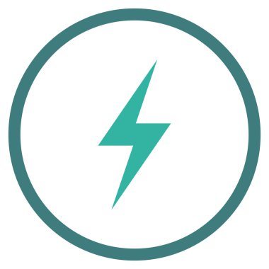 Elektrik düz vektör yuvarlak simge