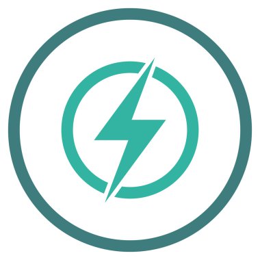 Elektrik düz vektör yuvarlak simge