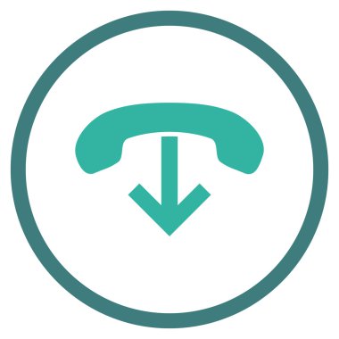 Telefon Hang Up Düz Vektör Yuvarlak Simge