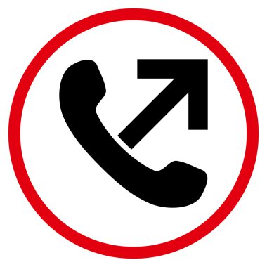 Giden arama düz vektör yuvarlak simgesi