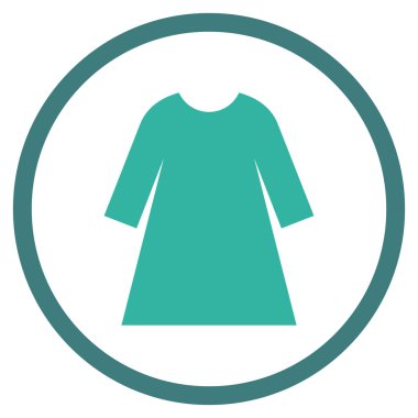 Lady Elbise Düz Vektör Yuvarlak Simge