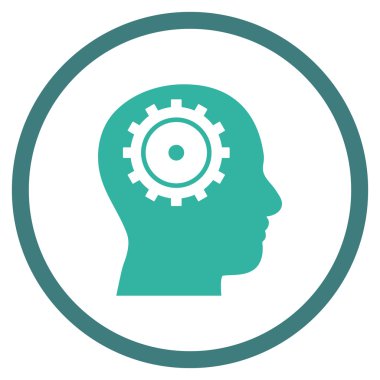 Akıl düz vektör yuvarlak simge