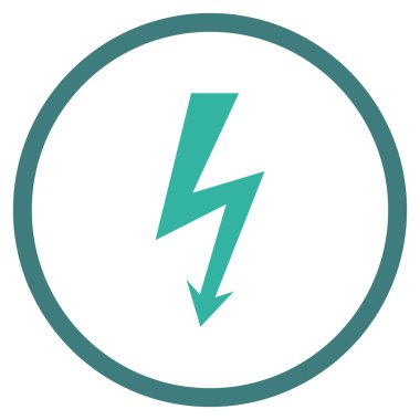 Yüksek Gerilim Düz Vektör Yuvarlak Simge