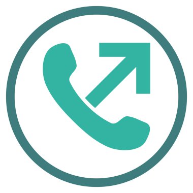 Giden arama düz vektör yuvarlak simgesi