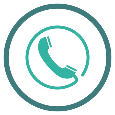 Telefon düz vektör yuvarlak simge