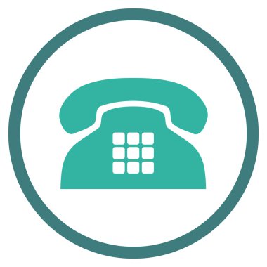 Ton Telefon Düz Vektör Yuvarlak Simge