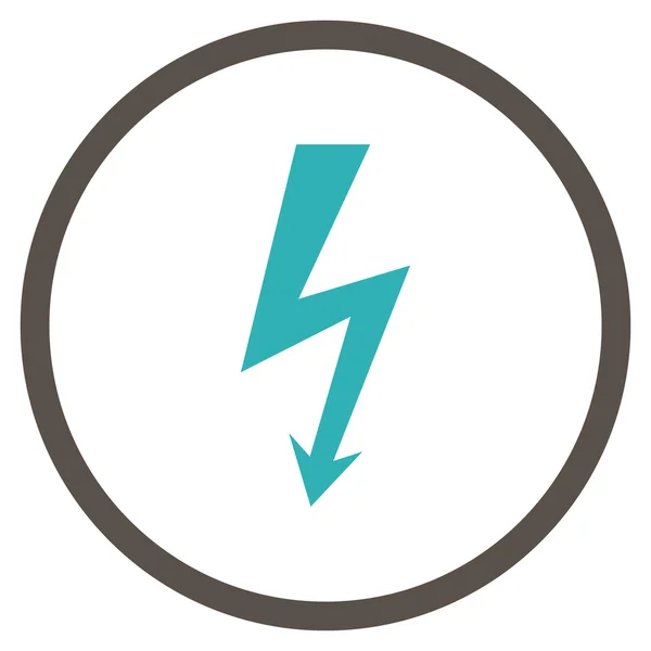 High Voltage Flat Vector Rounded Icon — Stock Vector