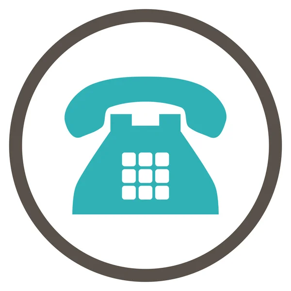 Tone Telephone Flat Vector Rounded Icon — Stock Vector