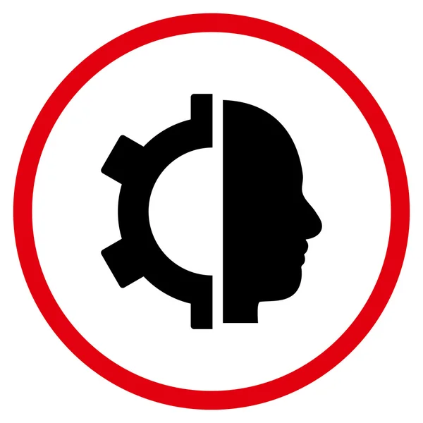 Ícone arredondado do vetor plano da engrenagem de Cyborg — Vetor de Stock