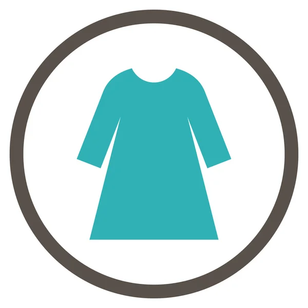 Vestido de mujer plana Vector redondeado icono — Vector de stock