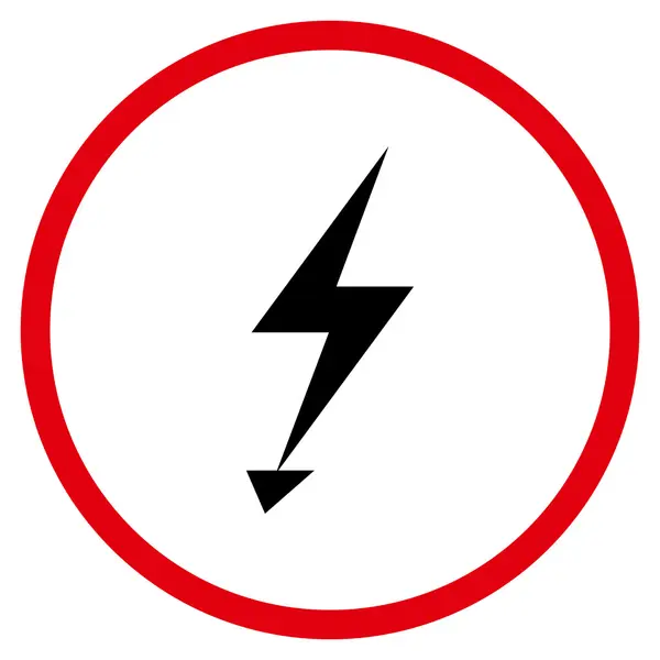 Huelga eléctrica plana Vector redondeado icono — Archivo Imágenes Vectoriales