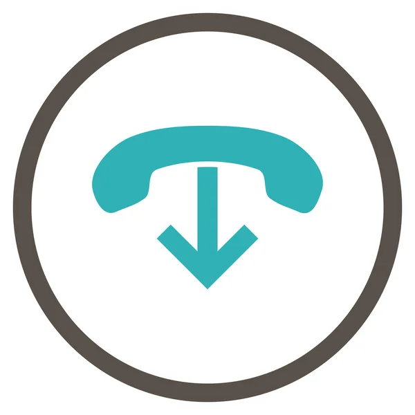Telefoon ophangen plat vector afgerond pictogram — Stockvector